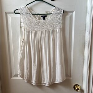GAP Cream Embellished Pleated Blouse